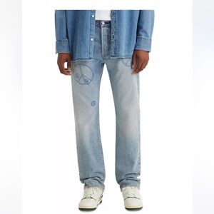 Men's 501® Originals Straight-Leg Jeans Peace sign